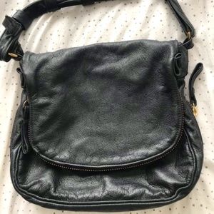 Black Leather Tom Ford Inspired Crossbody Handbag